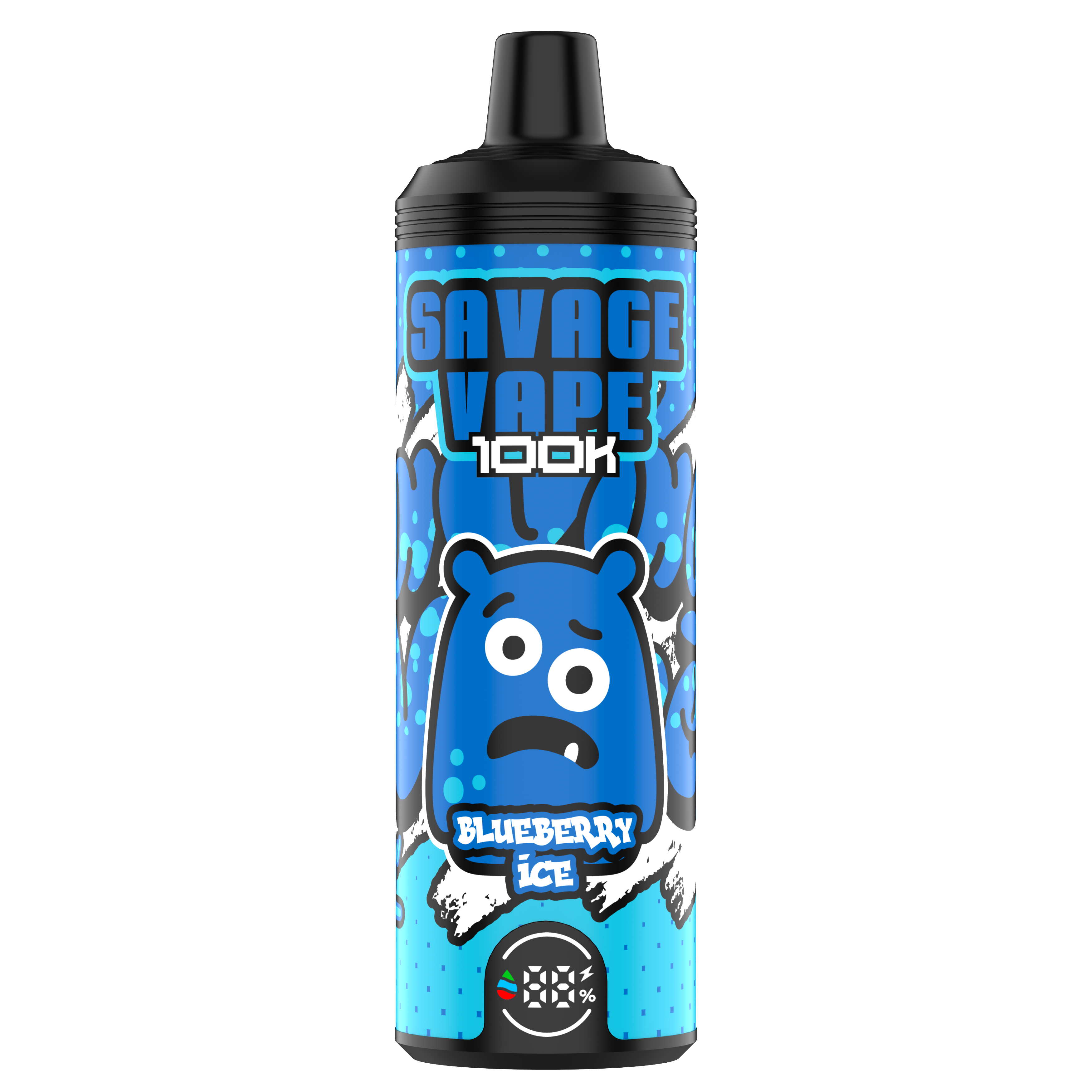 EU Warehouse Original Savage vape Mtl 100000 Puff 80000 65000 Electronic Cigarette Vaper Dual Mesh Coil 50ml E-Liquid Disposable Vape 100K 80K 65k-Blueberry Ice
