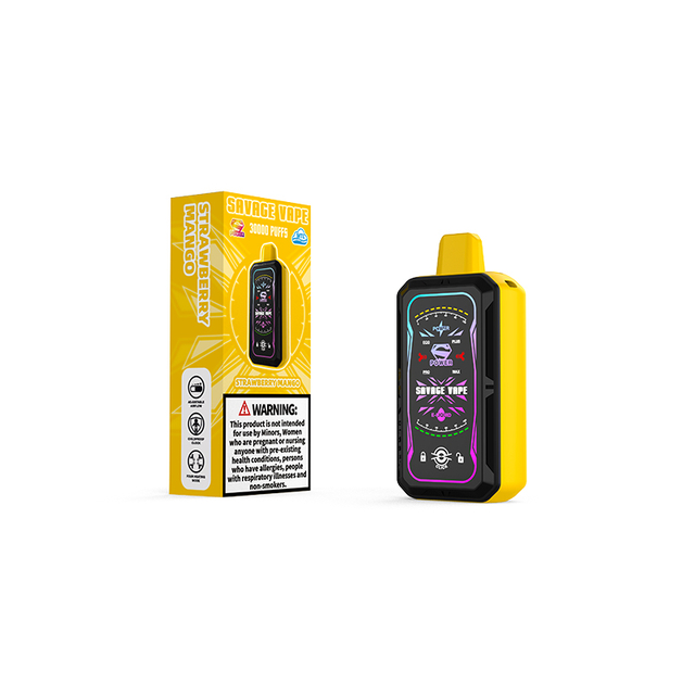 Germany Warehouse Savage S Power 30k Puff 30000 Disposable Vaper Electronic Cigarette with Adjustable Power Full Display Screen -Strawberry Mango