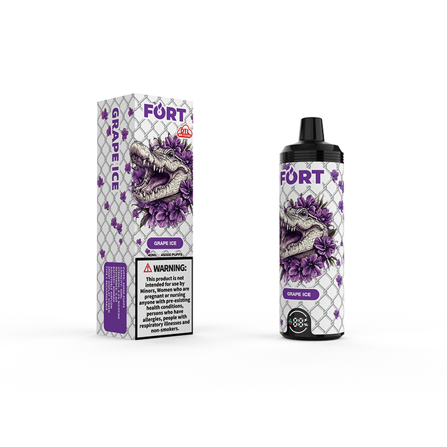 SAVAGE FORT SHISHA 45000 PUFF 45k Disposable Vape DTL E Cigarette Al Fakher With Adjustable Airflow- Grape Ice