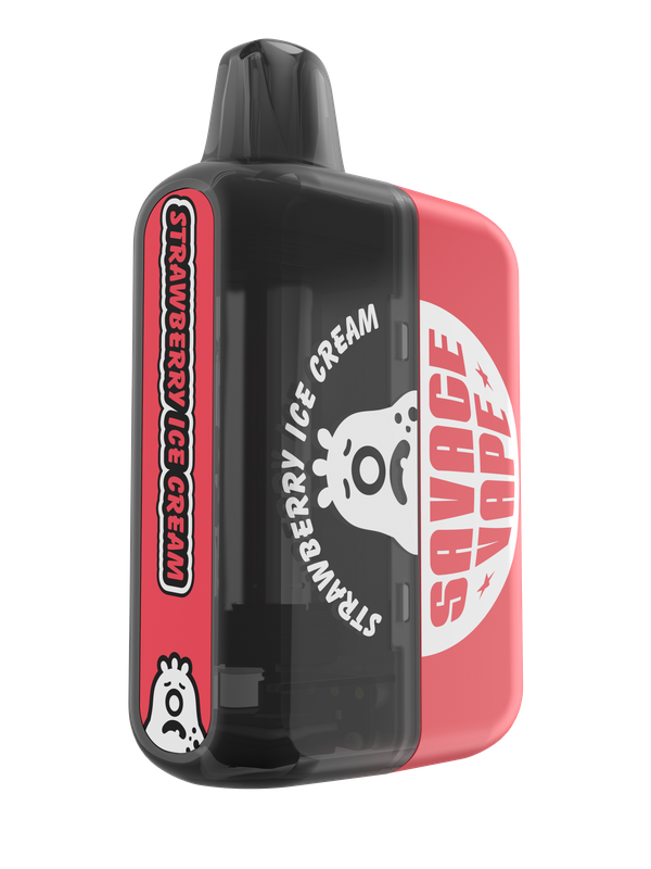 2025 New Design EU Warehouse Savage Mega 50000 Puff Prefilled Replaceable Cartridge Kits Disposable Vape 50k-Strawberry Ice Cream