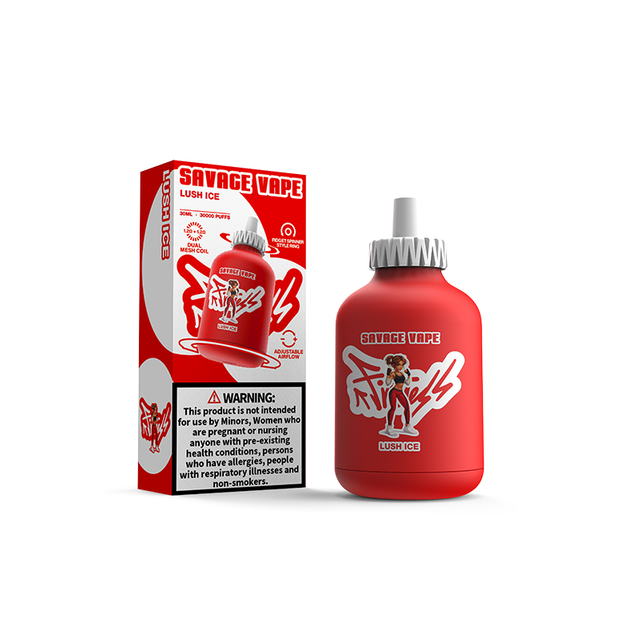 Wholesale Savage Fitness 30000 Puff 30K Disposable Vape E Cigarette Adjustable Airflow 30ml 50mg Nic Salt Liquid- Lush Ice