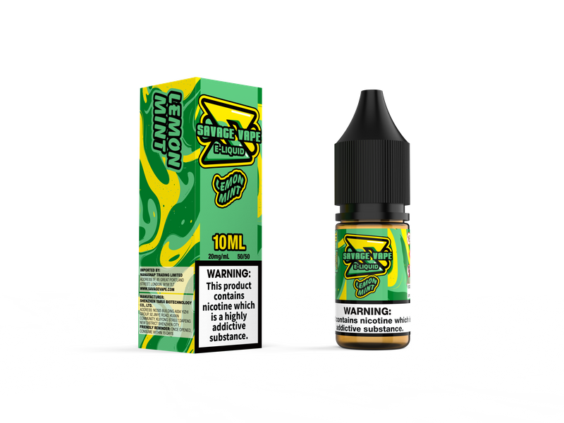 Savage Vape E Juice 2mg Nicotine Salt 10ml TPD- Lemon Mint