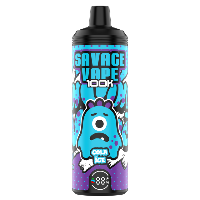 EU Warehouse Original Savage vape Mtl 100000 Puff 80000 65000 Electronic Cigarette Vaper Dual Mesh Coil 50ml E-Liquid Disposable Vape 100K 80K 65k-Cola Ice