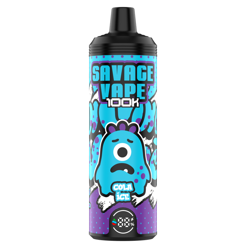 EU Warehouse Original Savage vape Mtl 100000 Puff 80000 65000 Electronic Cigarette Vaper Dual Mesh Coil 50ml E-Liquid Disposable Vape 100K 80K 65k-Cola Ice