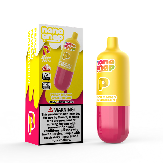 Germany Warehouse Eu Replacement Pods Nanasnap Dtl 20000 Puff 20k Disposable Vape Kits Adjustable Airflow E Cigarette - Peach Mango Watermelon