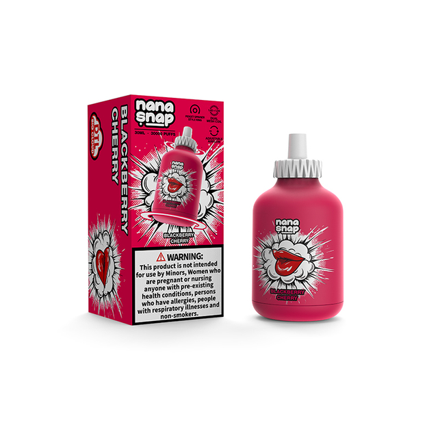 EU Warehouse Nanasnap DTL Shisha 30000 Puff 30k Disposable Vape Electronic Cigarette Adjustable Airflow- Blackberry Cherry