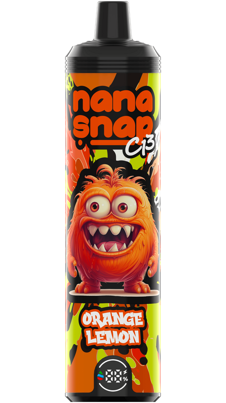 High Quality Nanasnap C13 80000 Puff 60000 50000 E Cigarette Pod Pocket Hookah Dtl Vaper 50ml E-Liquid Dual Mesh Coil EU Warehouse Disposable Vape 80K 60K 50K-Orange Lemon