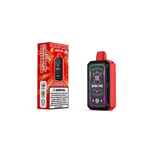 Savage S Power 30k Puff 30000 Disposable Vape Electronic Cigarette with Adjustable Power Full Display Screen - Strawberry Watermelon