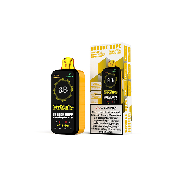 Savage Stars 20000 Puff 20k Disposable Vape Electronic Cigarette with Display Screen Pineapple Dragonfruit Grapefruit