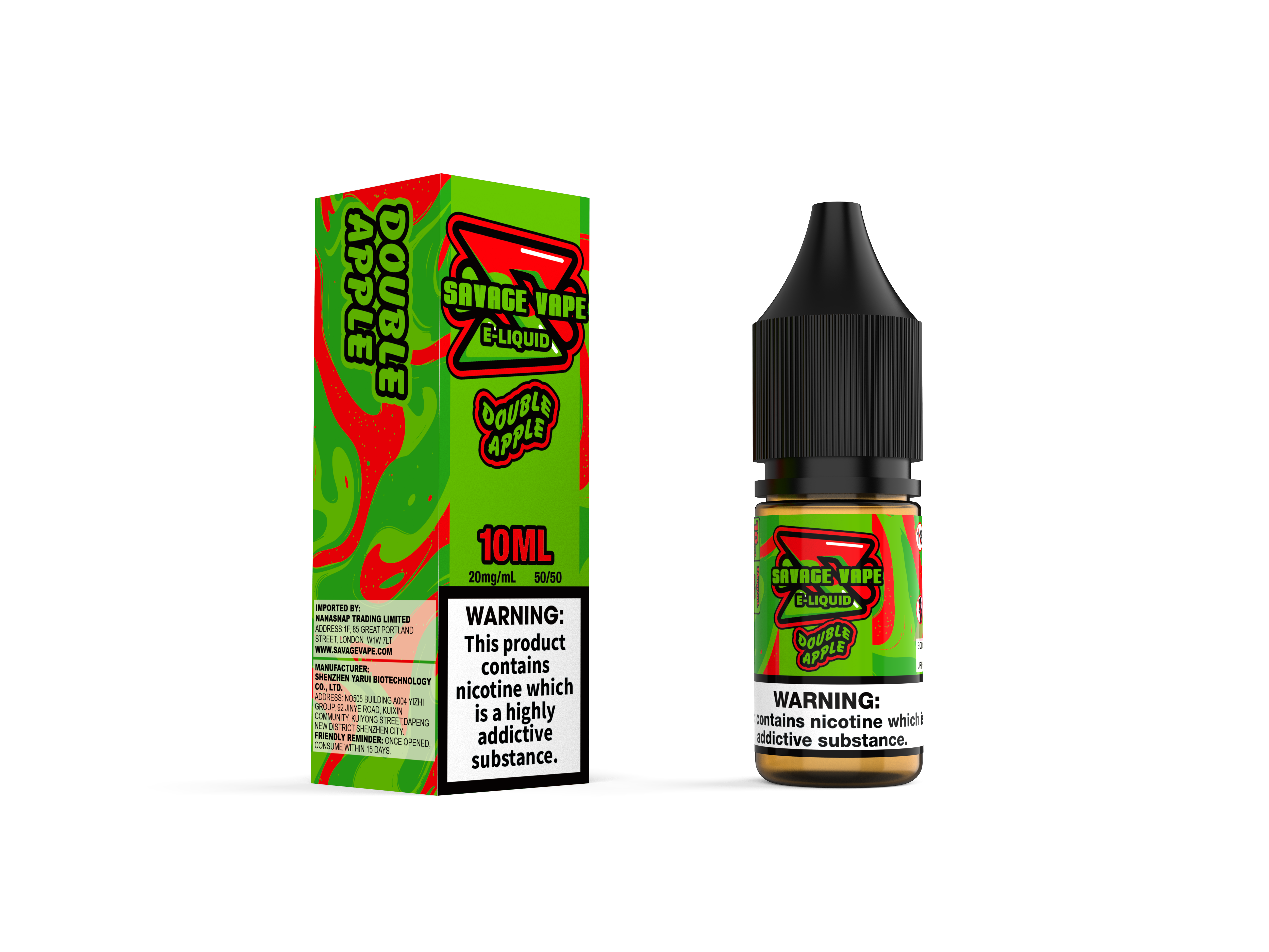 Savage Vape E Liquid 2mg Nicotine Salt 10ml TPD- Strawberry Ice