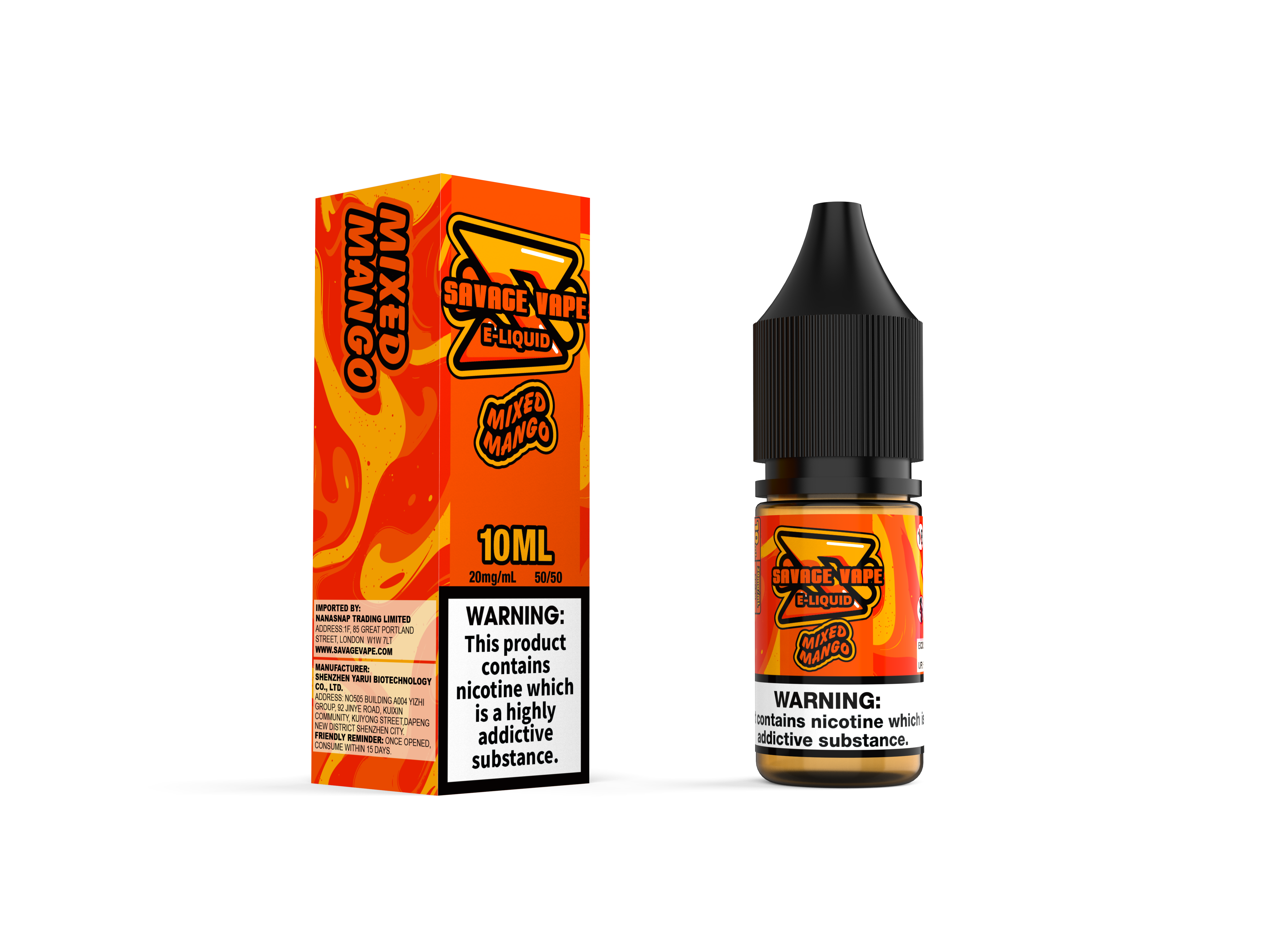 Savage Vape E Juice 2mg Nicotine Salt 10ml TPD- Mixed Mango