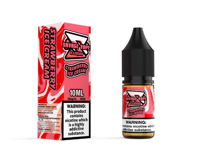 Savage Vape E Liquid 2mg Nicotine Salt 10ml TPD- Strawberry Ice Cream Savage Vape E Liquid 2mg Nicotine Salt 10ml TPD- Strawberry Ice Cream