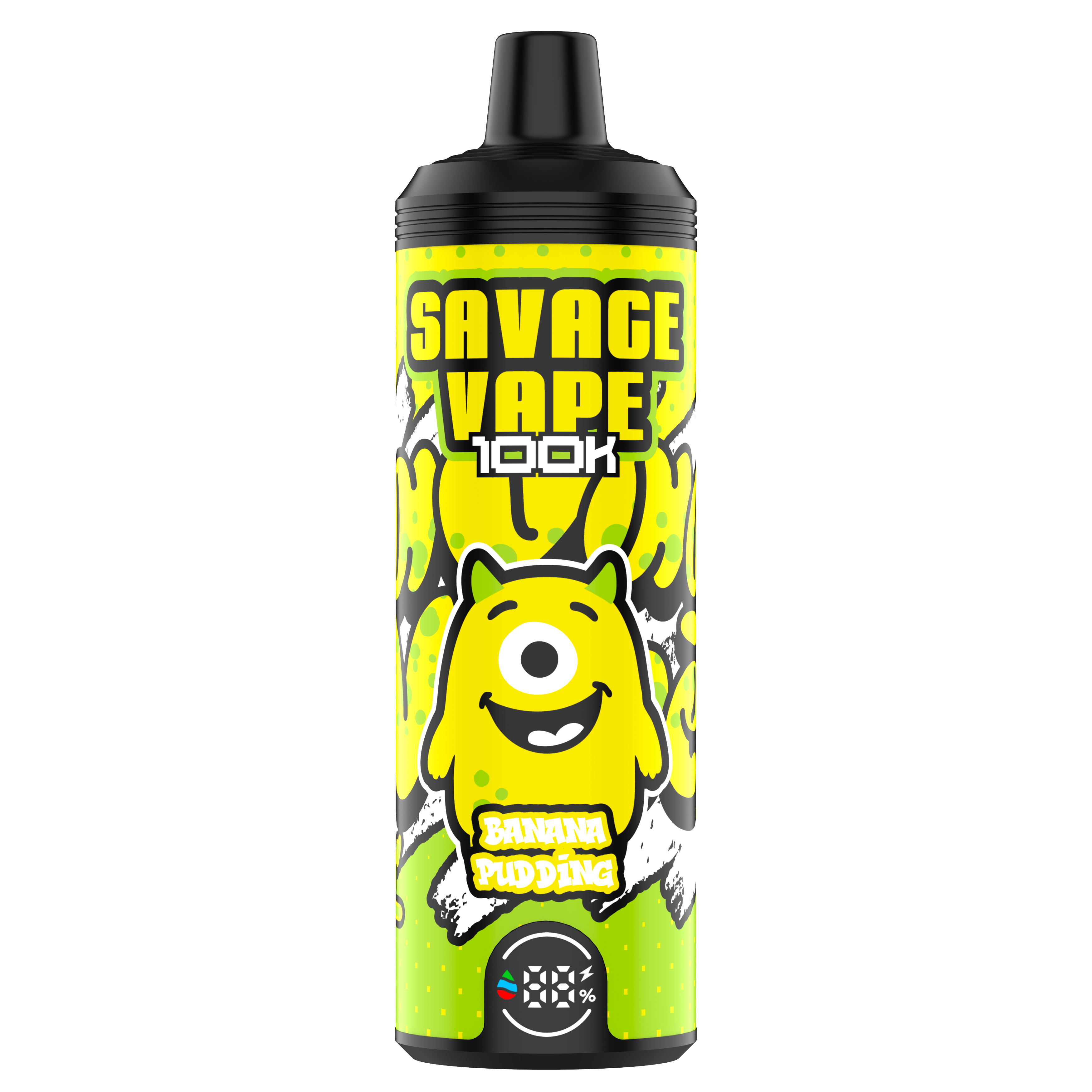 EU Warehouse Original Savage vape Mtl 100000 Puff 80000 65000 Electronic Cigarette Vaper Dual Mesh Coil 50ml E-Liquid Disposable Vape 100K 80K 65k-Banana Pudding