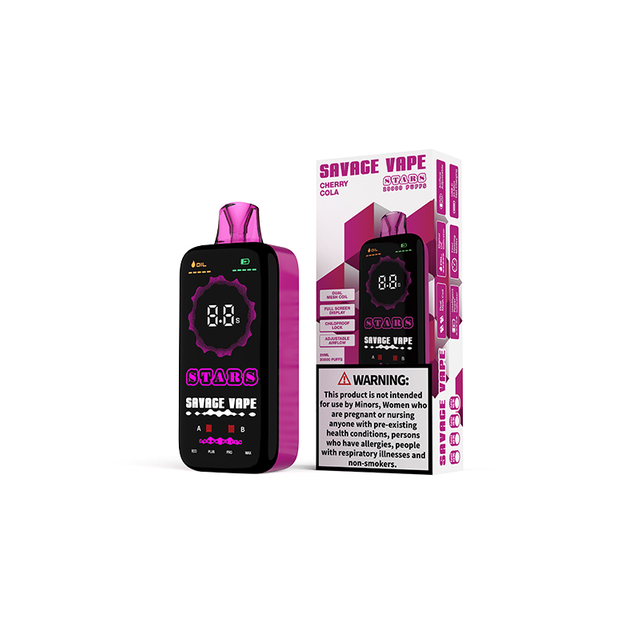 Savage Stars 20000 Puff 20k Disposable Vape Electronic Cigarette with Display Screen Cherry Cola