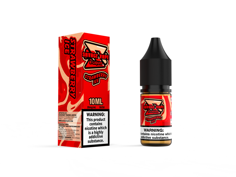 Savage Vape E Liquid 2mg Nicotine Salt 10ml TPD- Strawberry Ice