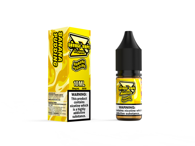 Savage Vape E Liquid 2mg Nicotine Salt 10ml TPD- Banana Pudding 
