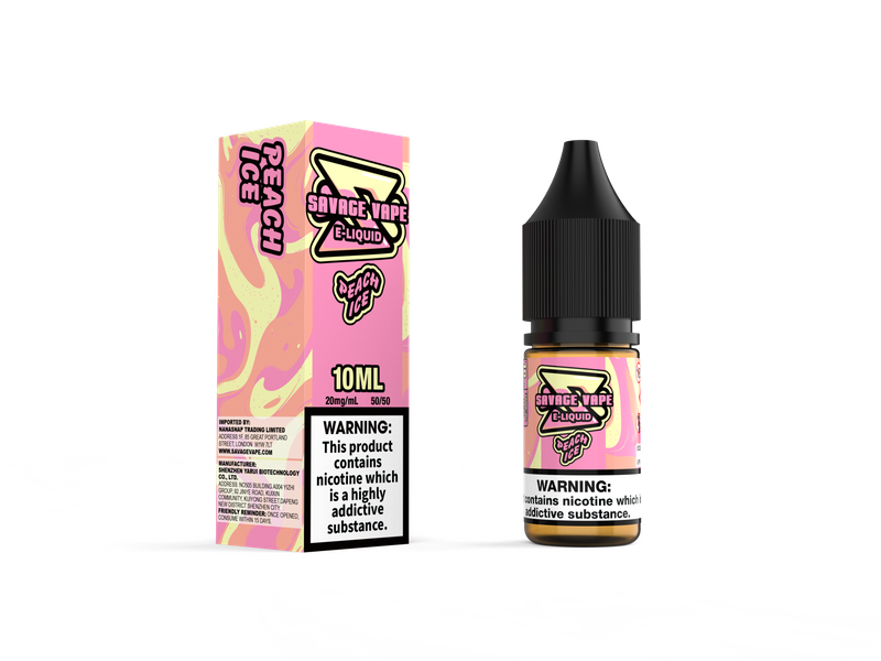 Savage Vape E Juice 2mg Nicotine Salt 10ml TPD- Peach Ice