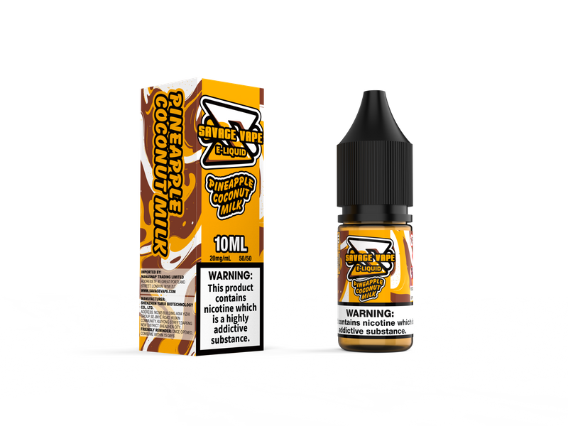 Savage Vape E Liquid 2mg Nicotine Salt 10ml TPD- Pineapple Coconut Milk