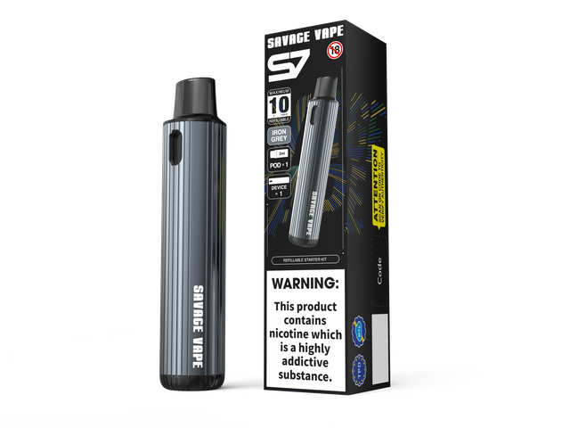 SAVAGE VAPE S7 Refillable Replaceable 2ml Pod Starter Kits Device 700mah Battery - TPD