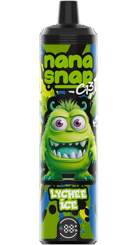 High Quality Nanasnap C13 80000 Puff 60000 50000 E Cigarette Pod Pocket Hookah Dtl Vaper 50ml E-Liquid Dual Mesh Coil EU Warehouse Disposable Vape 80K 60K 50K-Lychee Ice