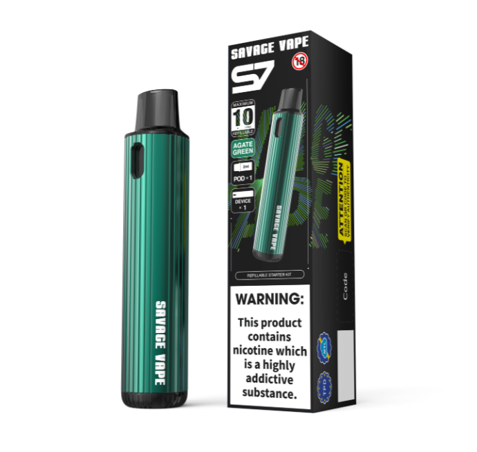 SAVAGE VAPE S7 Refillable Replaceable 2ml Pod Starter Kits Device 700mah Battery - TPD