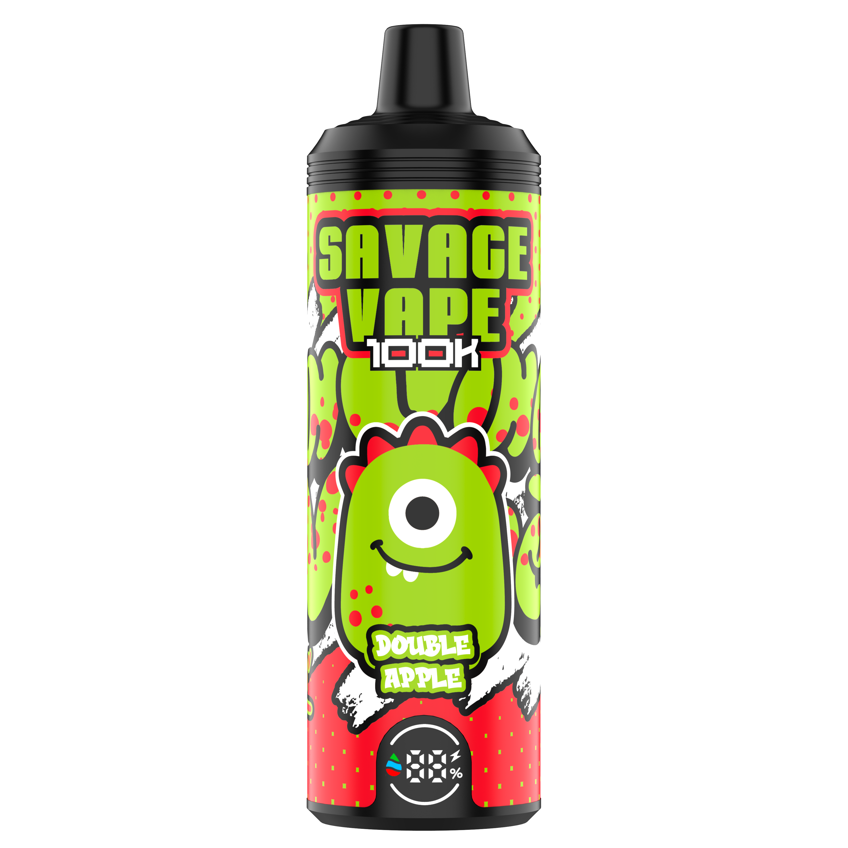 EU Warehouse Original Savage vape Mtl 100000 Puff 80000 65000 Electronic Cigarette Vaper Dual Mesh Coil 50ml E-Liquid Disposable Vape 100K 80K 65k-Double Apple