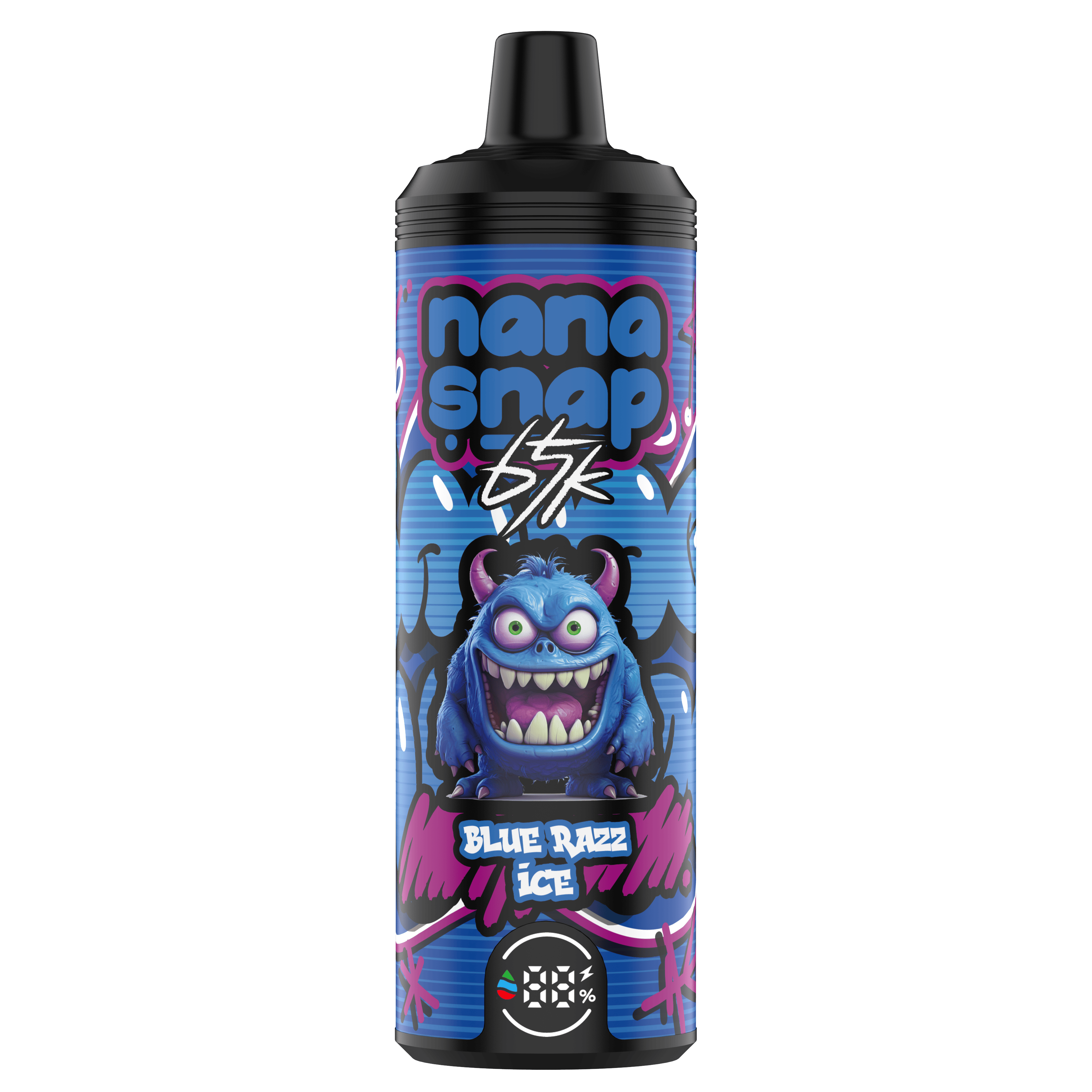 High Quality Nanasnap Shisha 65000 Puff 60000 50000 E Cigarette Pod Pocket Hookah Dtl Vaper 40ml E-Liquid Dual Mesh Coil EU Warehouse Disposable Vape 65K 60K 50K-Blue Razz Ice