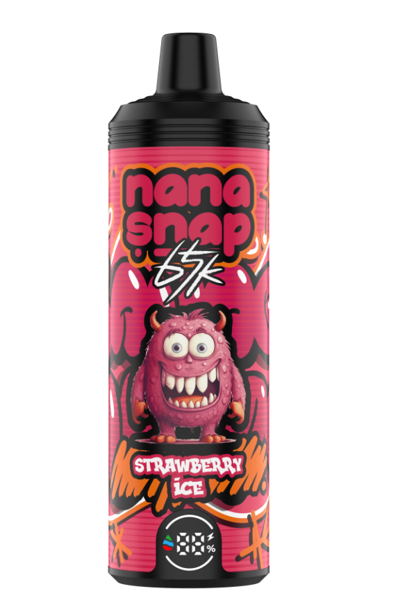 High Quality Nanasnap Shisha 65000 Puff 60000 50000 E Cigarette Pod Pocket Hookah Dtl Vaper 40ml E-Liquid Dual Mesh Coil EU Warehouse Disposable Vape 65K 60K 50K-Strawberry Ice