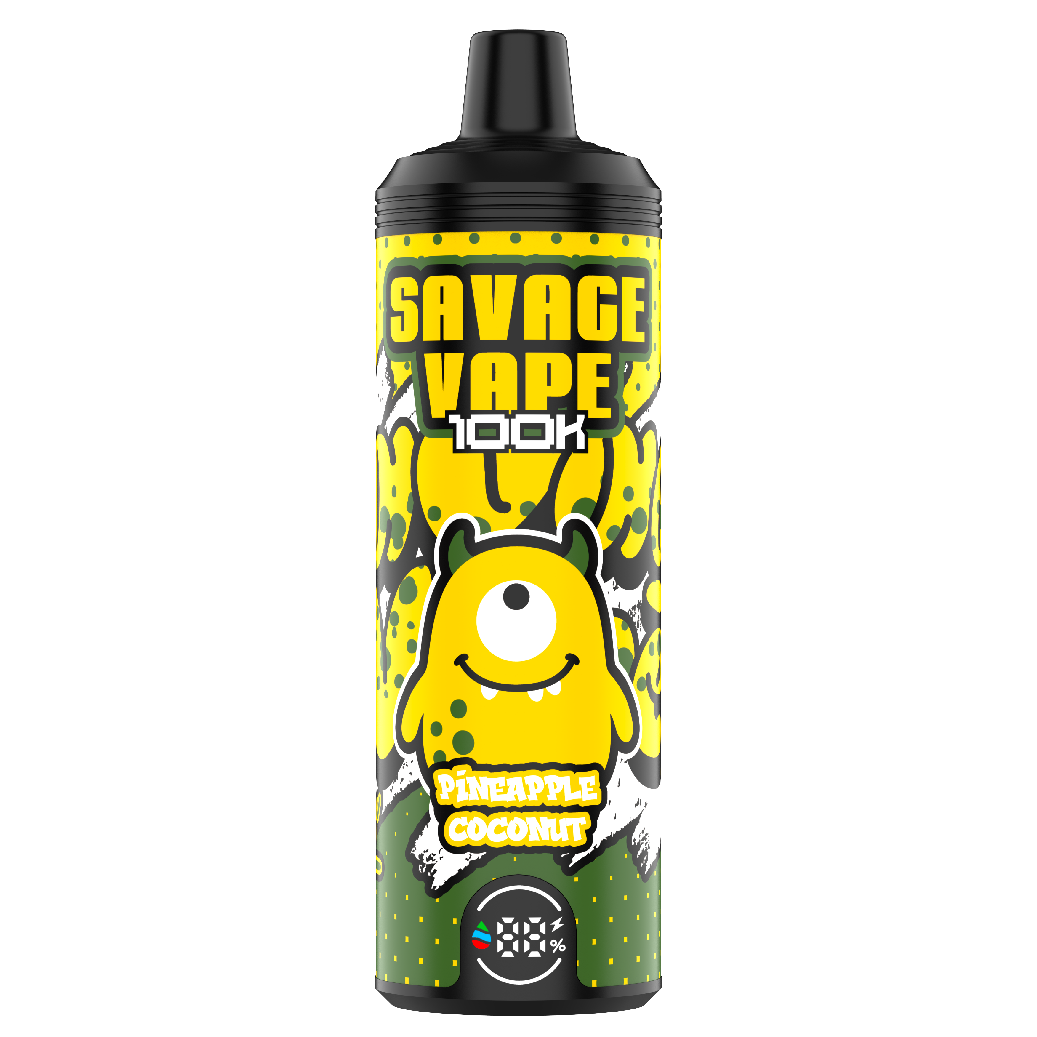 EU Warehouse Original Savage vape Mtl 100000 Puff 80000 65000 Electronic Cigarette Vaper Dual Mesh Coil 50ml E-Liquid Disposable Vape 100K 80K 65k-Pineapple Coconut