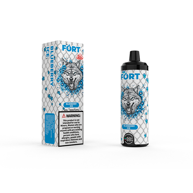 SAVAGE FORT SHISHA 45000 PUFFS 50000 Disposable Vape E Cigarette With Adjustable Airflow- Blueberry Ice