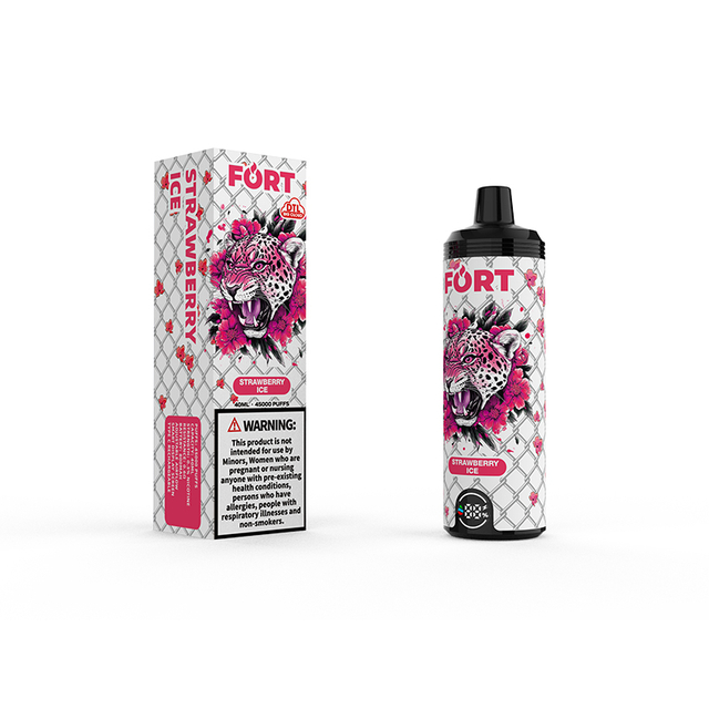 SAVAGE FORT SHISHA 45000 PUFF 45k Disposable Vape DTL E Cigarette With Adjustable Airflow- Strawberry Ice