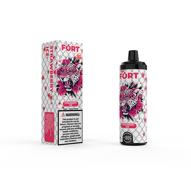SAVAGE FORT SHISHA 45000 PUFF 45k Disposable Vape DTL E Cigarette With Adjustable Airflow- Strawberry Ice