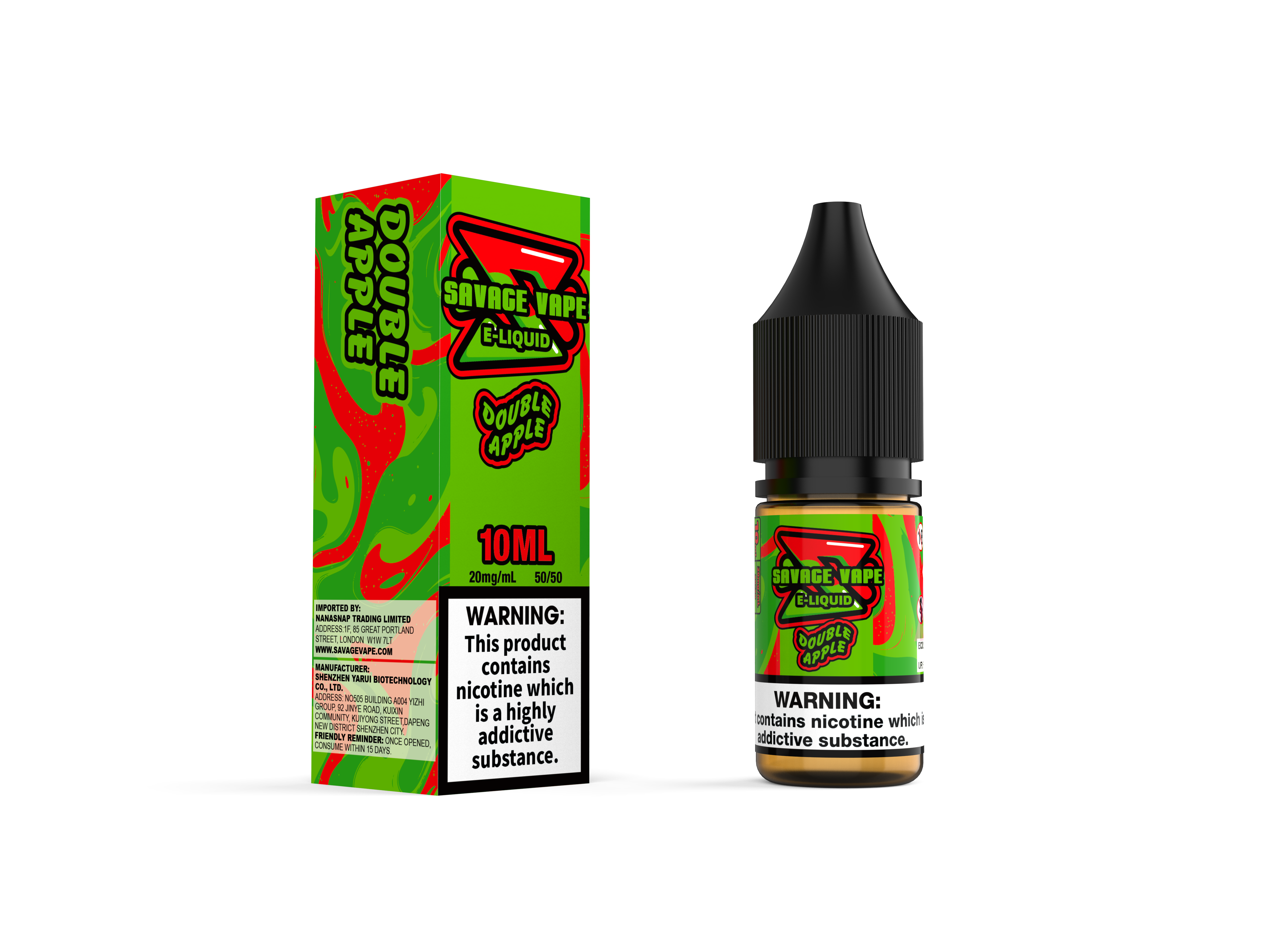 Savage Vape E Liquid 2mg Nicotine Salt 10ml TPD- Double Apple