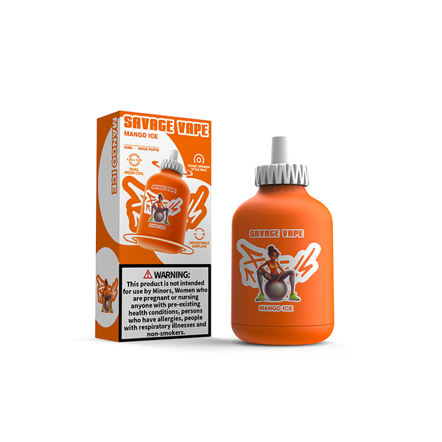 Savage Fitness 30000 Puffs Disposable Vape 30k E Cigarette Adjustable Airflow 30ml Nic Salt Liquid-Blue Razz Lemonade