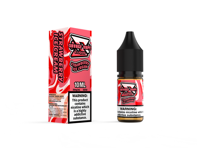 Savage Vape E Liquid 2mg Nicotine Salt 10ml TPD- Strawberry Ice Cream