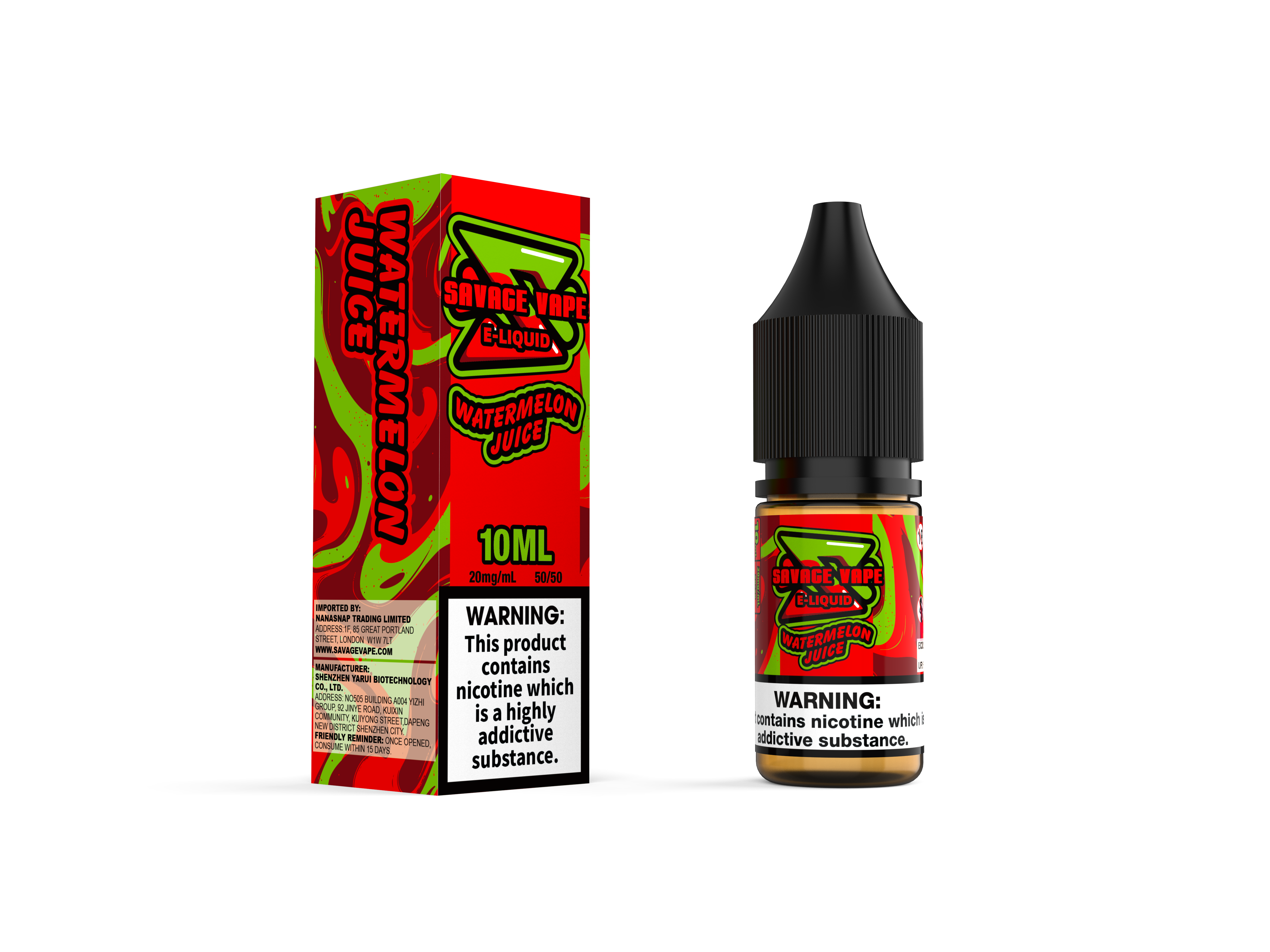 Savage Vape E Liquid 2mg Nicotine Salt 10ml TPD-Watermelon Juicy