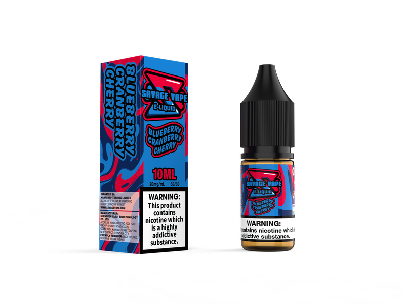 Savage Vape E Liquid 2mg Nicotine Salt 10ml TPD- Bluberry Cranberry Cherry
